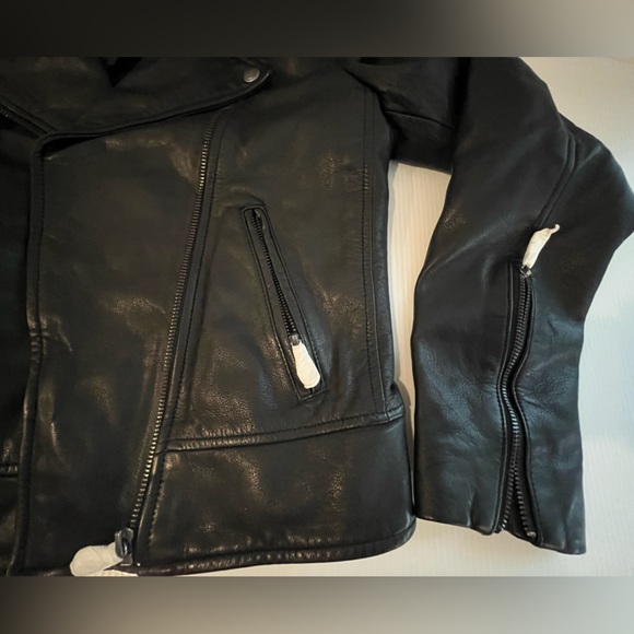 Banana Republic Bestselling Genuine Goat Leather Motto Jacket Black - Picture 11 of 16
